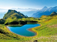 TOILE IMPRIMÉE LES PYRÉNÉES LE LAC DU MONTAGNON 50X70 CM