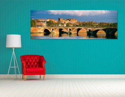 TOILE IMPRIMÉE TOULOUSE PONT NEUF 40X120 CM